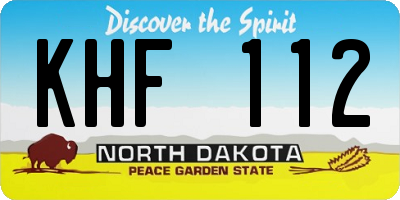 ND license plate KHF112