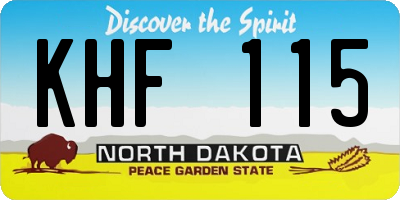 ND license plate KHF115