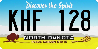 ND license plate KHF128
