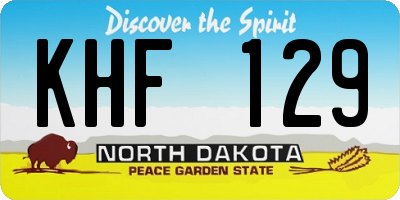 ND license plate KHF129