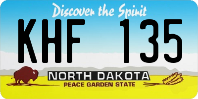 ND license plate KHF135