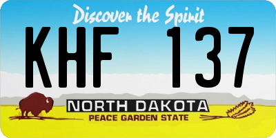 ND license plate KHF137