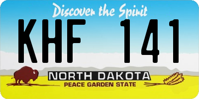 ND license plate KHF141