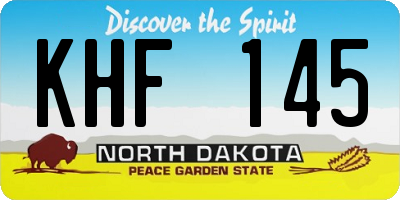ND license plate KHF145