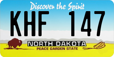 ND license plate KHF147