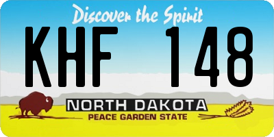 ND license plate KHF148