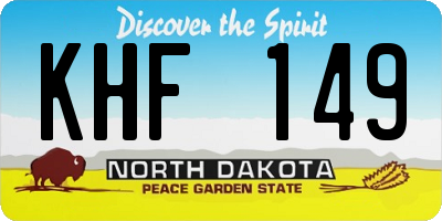 ND license plate KHF149