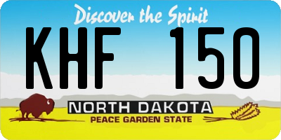 ND license plate KHF150