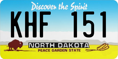 ND license plate KHF151