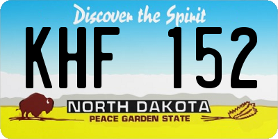 ND license plate KHF152