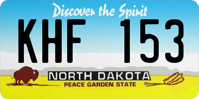 ND license plate KHF153