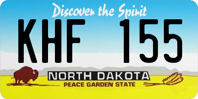 ND license plate KHF155