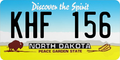ND license plate KHF156