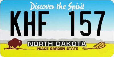 ND license plate KHF157