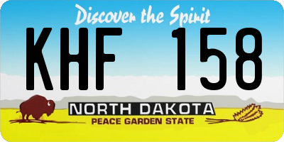 ND license plate KHF158