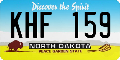 ND license plate KHF159