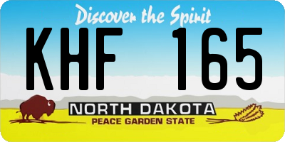 ND license plate KHF165