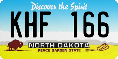 ND license plate KHF166