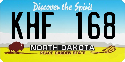 ND license plate KHF168