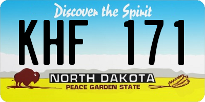 ND license plate KHF171