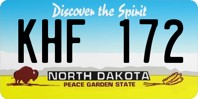 ND license plate KHF172