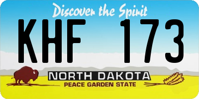 ND license plate KHF173