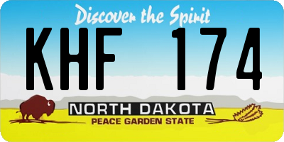 ND license plate KHF174