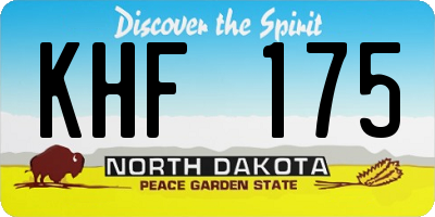 ND license plate KHF175