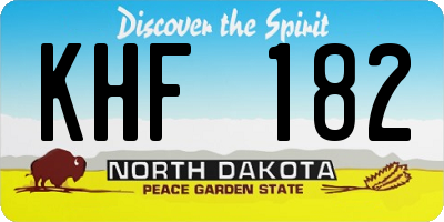 ND license plate KHF182