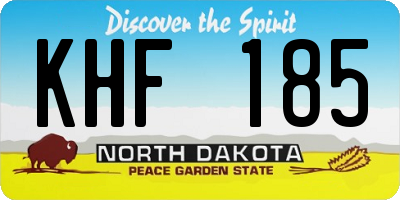 ND license plate KHF185