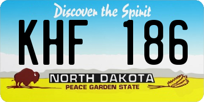 ND license plate KHF186