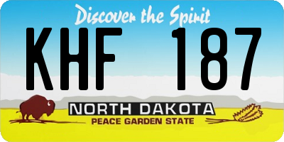 ND license plate KHF187