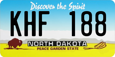 ND license plate KHF188
