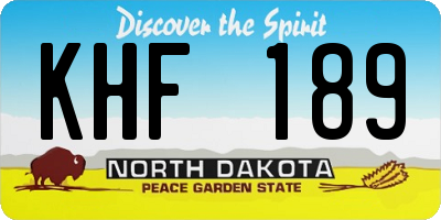 ND license plate KHF189