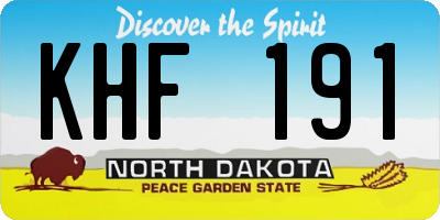 ND license plate KHF191