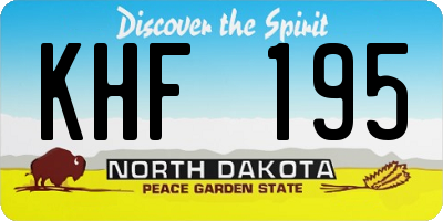 ND license plate KHF195
