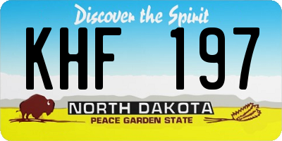 ND license plate KHF197