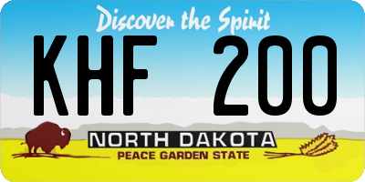 ND license plate KHF200
