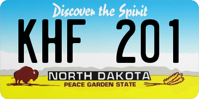 ND license plate KHF201