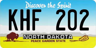 ND license plate KHF202
