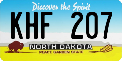 ND license plate KHF207