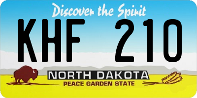 ND license plate KHF210