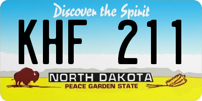 ND license plate KHF211