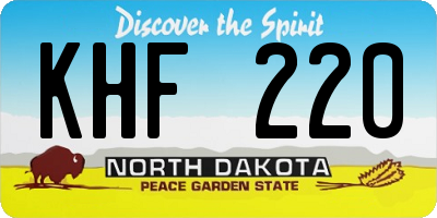 ND license plate KHF220