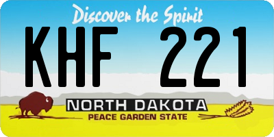 ND license plate KHF221