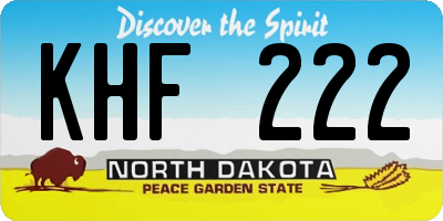 ND license plate KHF222