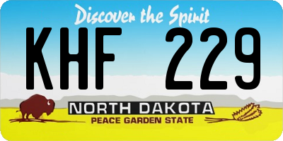 ND license plate KHF229