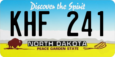 ND license plate KHF241