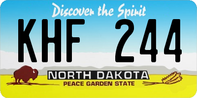 ND license plate KHF244