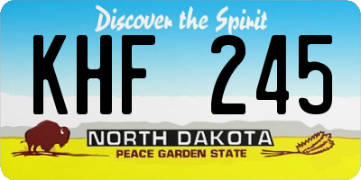ND license plate KHF245